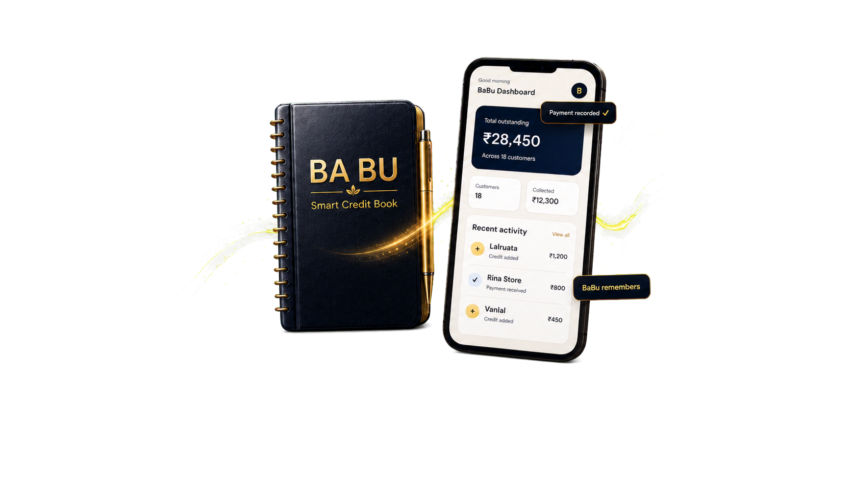 BaBu credit book transforming into a smartphone-based digital credit ledger